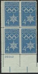 U.S. #1146 Squaw Valley Winter Olympics PNB of 4