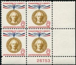 U.S. #1160 Champion of Liberty - Paderewski 8c PNB of 4