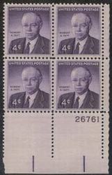 U.S. #1161 Robert A. Taft PNB of 4