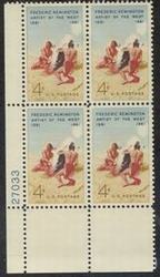 U.S. #1187 Frederic Remington, Artist PNB of 4