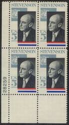 U.S. #1275 Adlai Stevenson PNB of 4