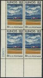 U.S. #1339 Illinois Statehood PNB of 4