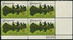 U.S. #1356 Father Jacques Marquette PNB of 4