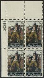 U.S. #1361 John Trumbull, Artist PNB of 4