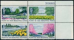 U.S. #1368a Beautification of America PNB of 4