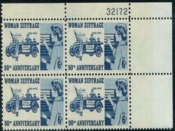 U.S. #1406 Woman Suffrage PNB of 4