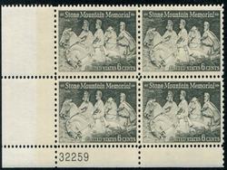 U.S. #1408 Stone Mountain Memorial PNB of 4