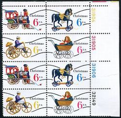 U.S. #1418c Christmas Toys PNB of 8