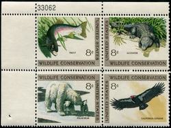 U.S. #1430a Wildlife Conservation PNB of 4