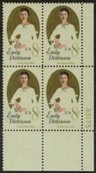 U.S. #1436 Emily Dickinson PNB of 4