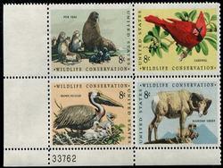 U.S. #1467a  Wildlife Conservation PNB of 4