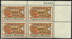 U.S. #1501 Progress in Electronics - Circuit Board PNB of 4