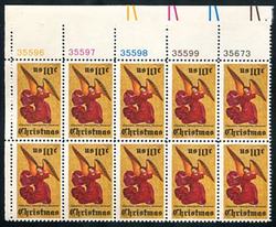 U.S. #1550 Christmas Angel 1974 PNB of 10