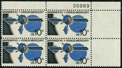 U.S. #1557 Mariner 10 Space Exploration PNB of 4