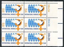 U.S. #1571 International Women's Year PNB of 6
