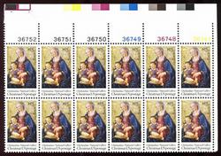 U.S. #1579 Christmas Madonna 1975 PNB of 12