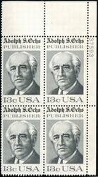 U.S. #1700 Adolph S. Ochs PNB of 4