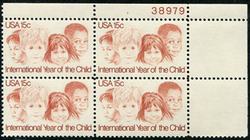 U.S. #1772 International Year of the Child PNB of 4
