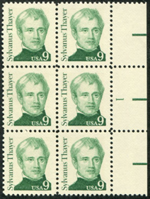 U.S. #1852 9 Sylvanus Thayer PNB of 6