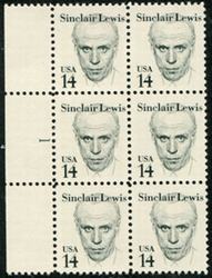 U.S. #1856 14 Sinclair Lewis PNB of 6
