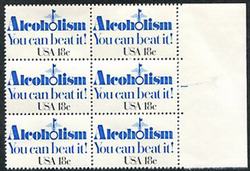 U.S. #1927 Alcoholism - You can beat it! PNB of 6