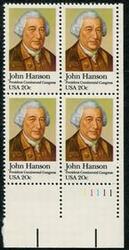 U.S. #1941 John Hanson PNB of 4