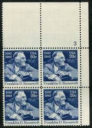 U.S. #1950 Franklin Roosevelt PNB of 4