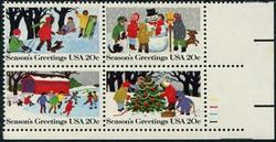 U.S. #2030a Christmas -Seasons Greeetings PNB of 4