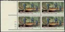 U.S. #2037 Civilian Conservation Corps PNB of 4
