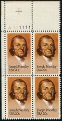 U.S. #2038 Joseph Priestley PNB of 4