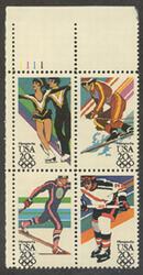 U.S. #2070a Sarajevo Winter Olympics PNB of 4