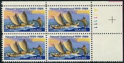 U.S. #2080 Hawaii Statehood PNB of 4