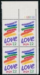 U.S. #2143 Love Issue  PNB of 4