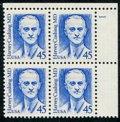 U.S. #2188 45c Henry Cushing MD PNB of 4