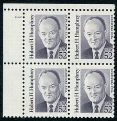 U.S. #2189 52c Hubert H. Humphrey PNB of 4