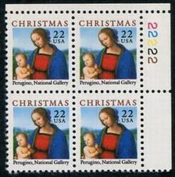 U.S. #2244 Christmas Madonna PNB of 4