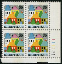 U.S. #2245 Christmas - traditional PNB of 4