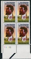 U.S. #2249 Jean Baptiste Pointe du Sable PNB of 4