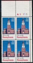 U.S. #2337 Pennsylvania Ratification PNB of 4