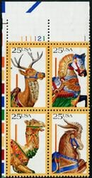 U.S. #2393a Carousel Animals PNB of 4