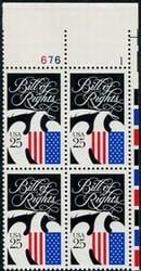 U.S. #2421 Constitution Bicentennial - Bill of Rights PNB of 4