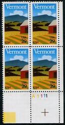 U.S. #2533 Vermont Statehood PNB of 4