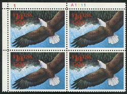 U.S. #2542 $14 Olympic Eagle PNB of 4
