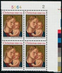 U.S. #2578 Christmas - Religious 1991 PNB of 4