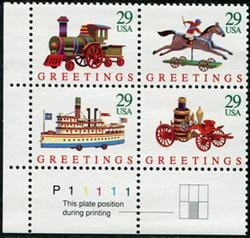 U.S. #2714a Christmas - Traditional 1992 PNB of 4