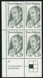 U.S. #2755 Dean Acheson PNB of 4