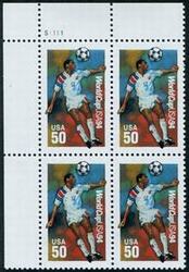U.S. #2836 1994 World Cup 50c PNB of 4