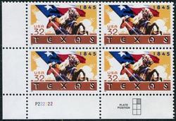 U.S. #2968 Texas Statehood PNB of 4