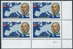 U.S. #3141 Marshall Plan PNB of 4