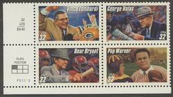 U.S. #3146a Football Coaches - PNB of 4